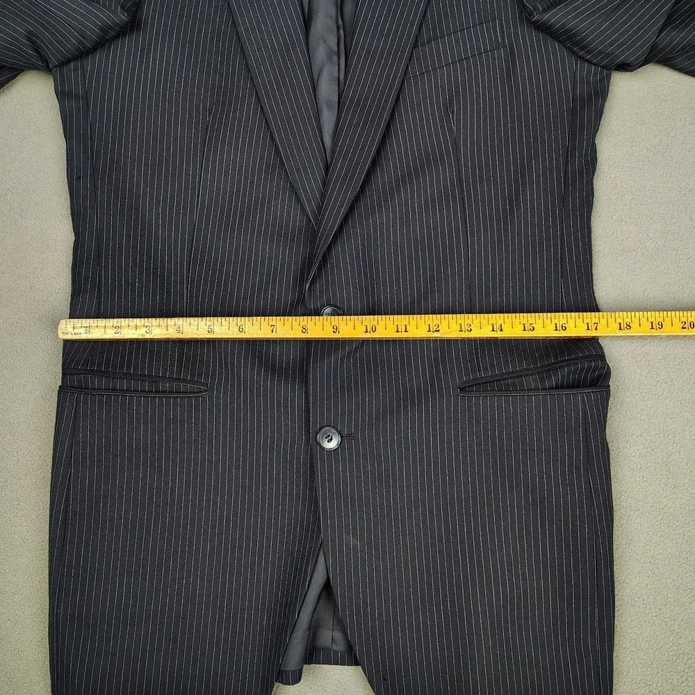 Yves Saint Laurent Blazer Men 36 Navy Pinstripe 2 Button Vented Classic Coat